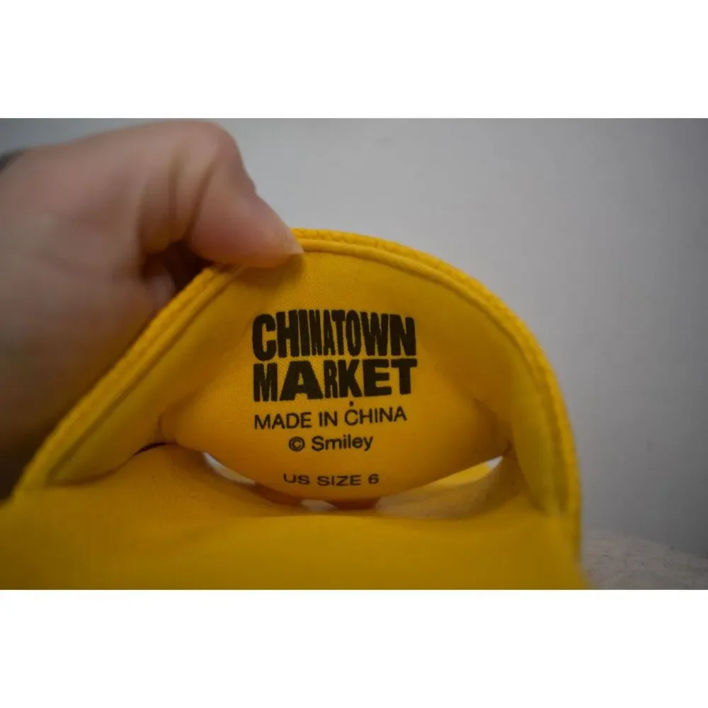 Chinatown Market Smiley Face Slides Yellow Happy Face Mens 6
